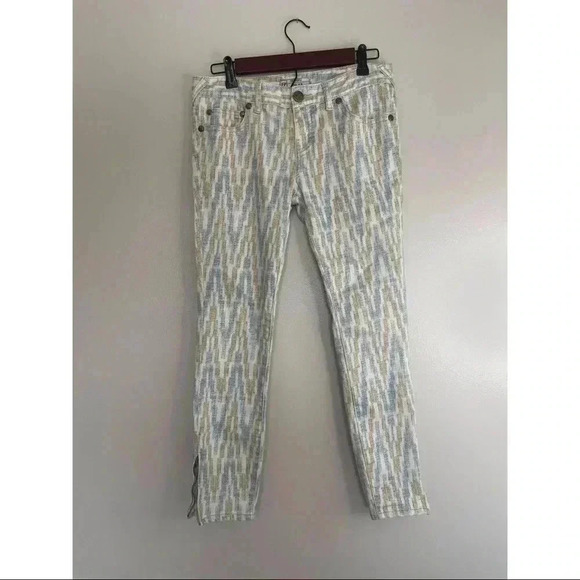 Free People Ikat Print Cropped Skinny Jeans - Picture 2 of 5